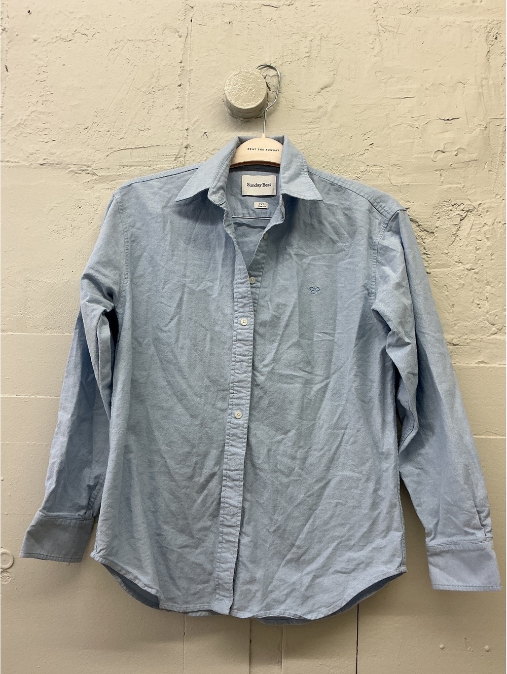 Sunday Best Light Blue Button-Up Blouse